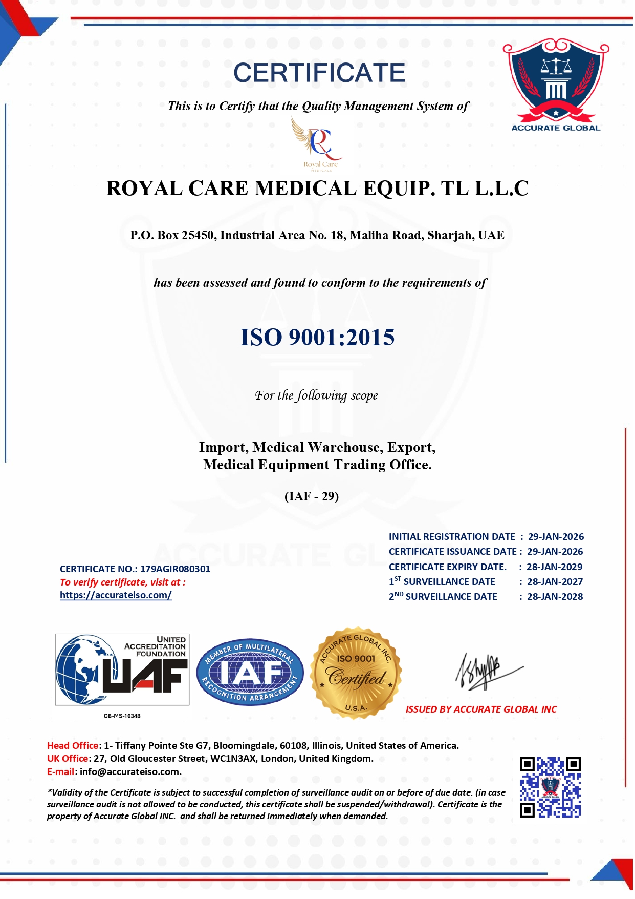 ISO 9001 certificate